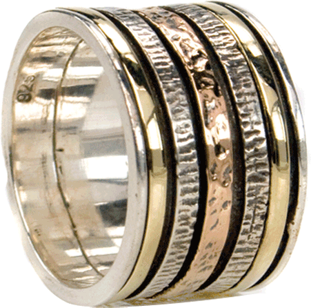Zen, Meditation Ring, Sterling Silver, 9KT, Size 11