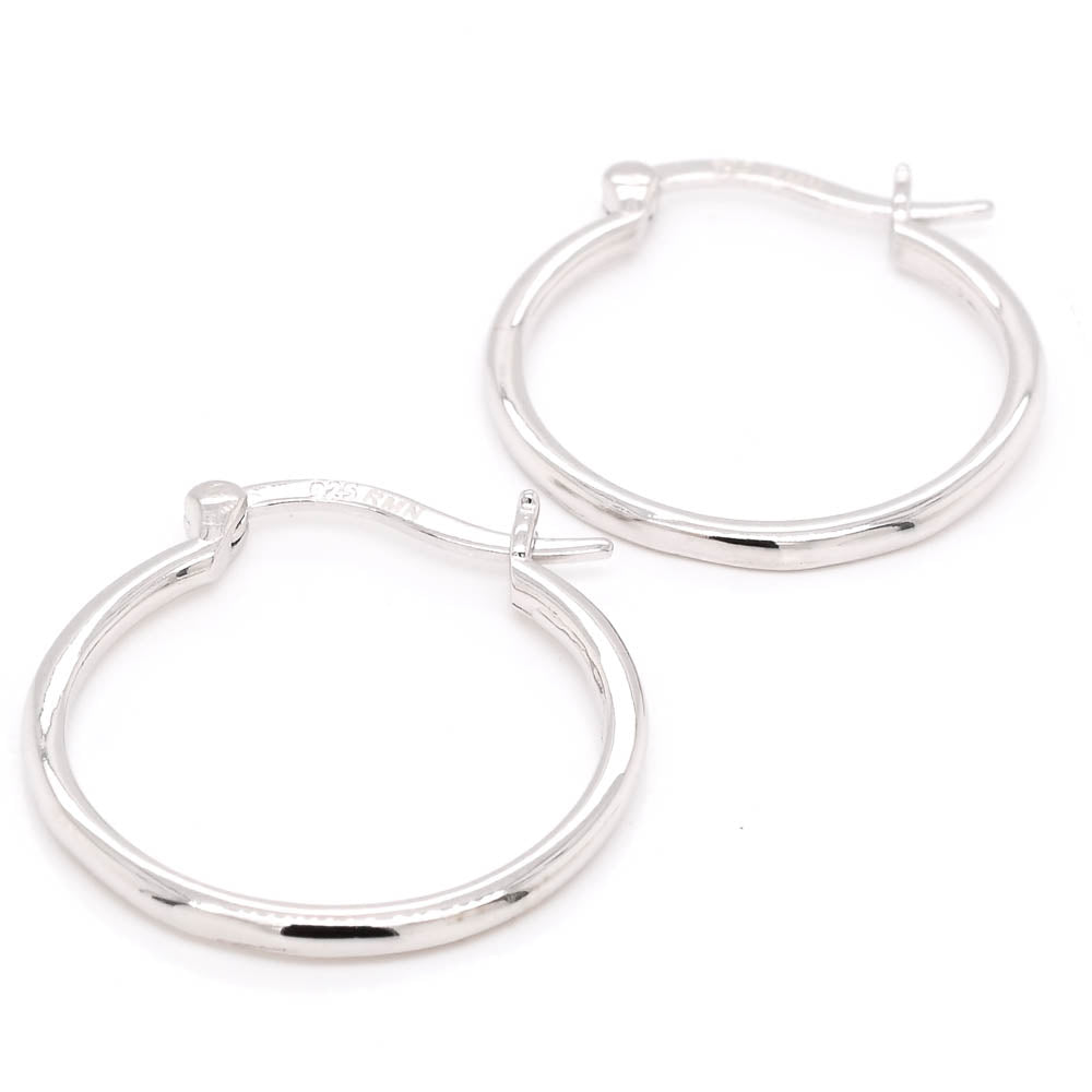 Sterling Silver 20mm Hoop Earrings.