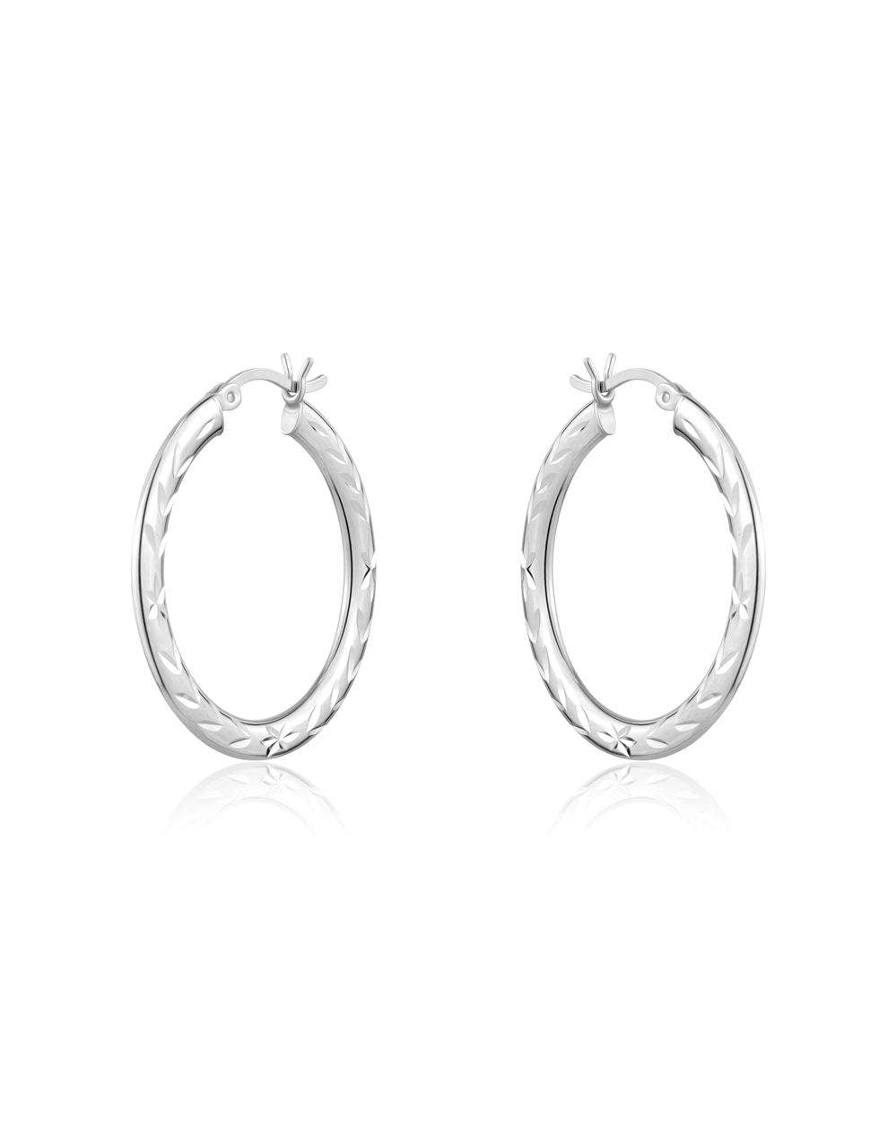 Larus Sterling Silver 25mm Hoop Earrings.