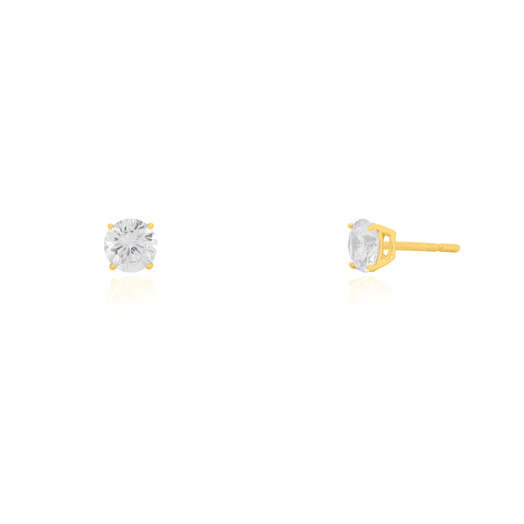 Sterling Siver CZ 5mm Stud Earrings.