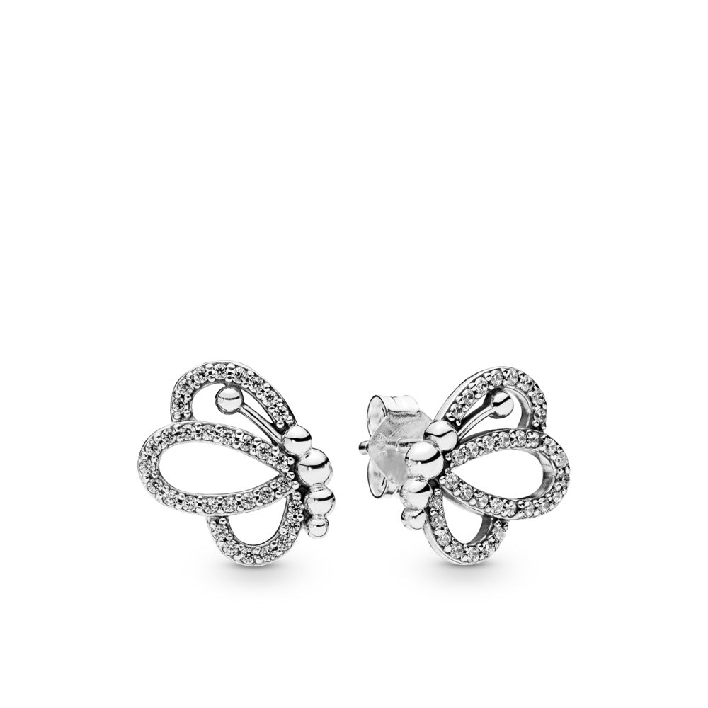 Sparkling Openwork Butterfly Stud Earrings