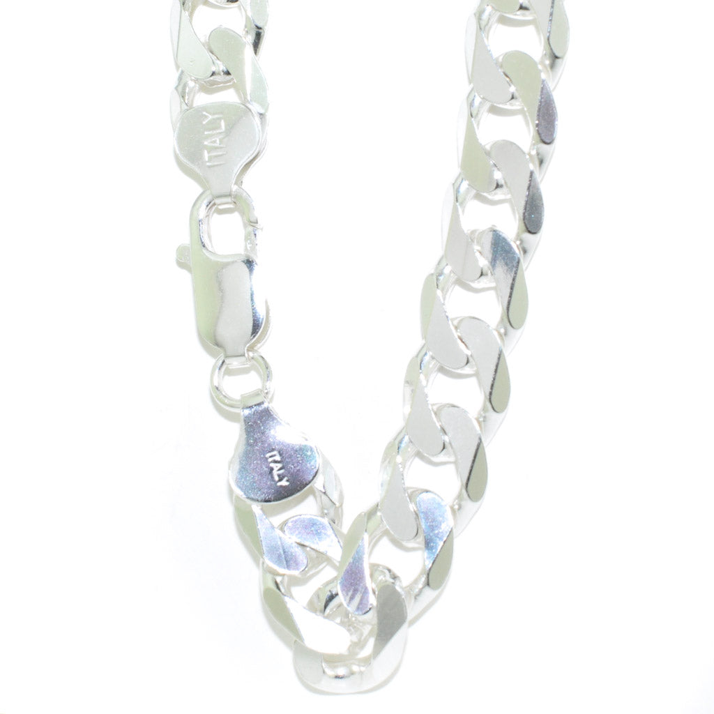 Sterling Silver 22" 9.5mm Curb Link Chain.