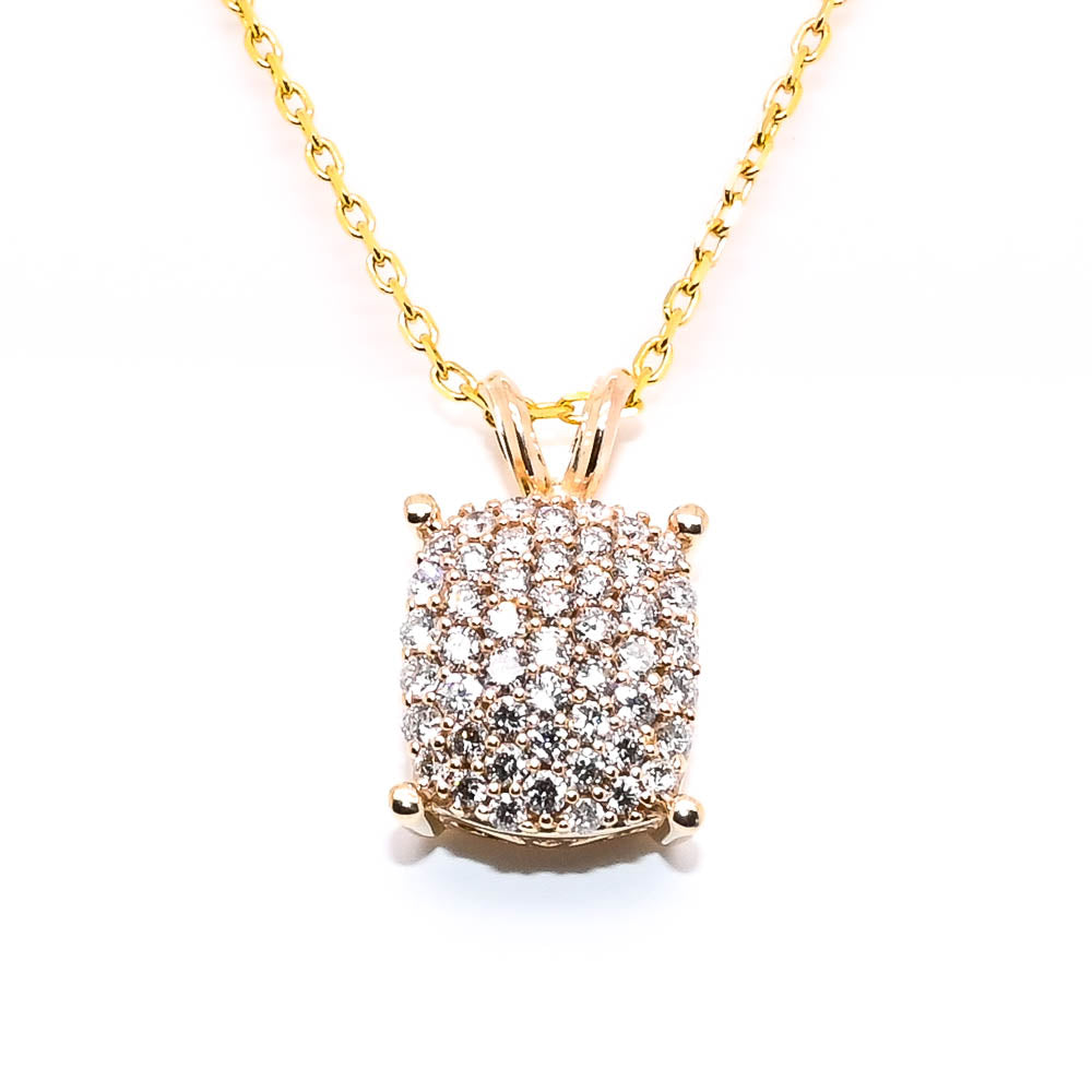 14KT Yellow Gold 18" 0.65CTW Diamond Pave Set Necklace.