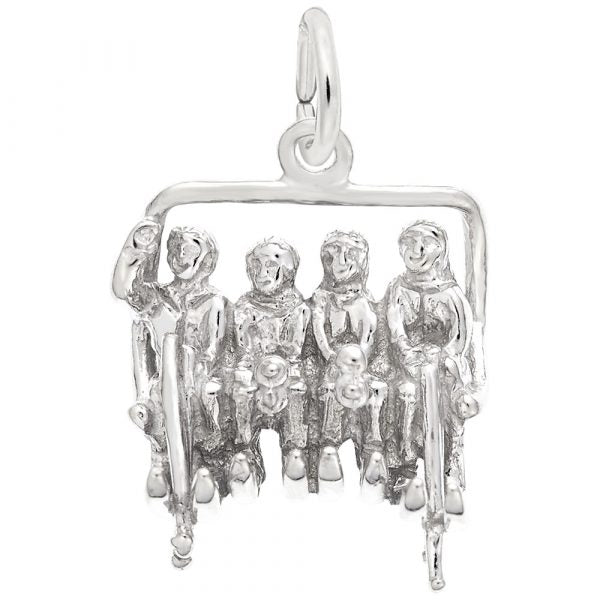 Rembrandt Sterling Silver Quad Chair Lift/Skiing Charm.