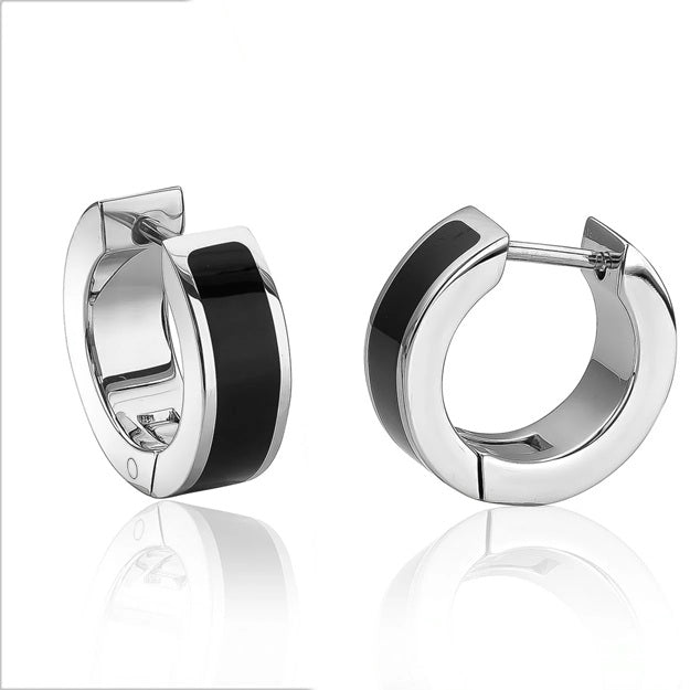 Italgem Steel 15mm Huggies Earrings.