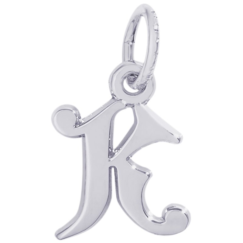 Rembrandt Sterling Silver Initial K Charm.