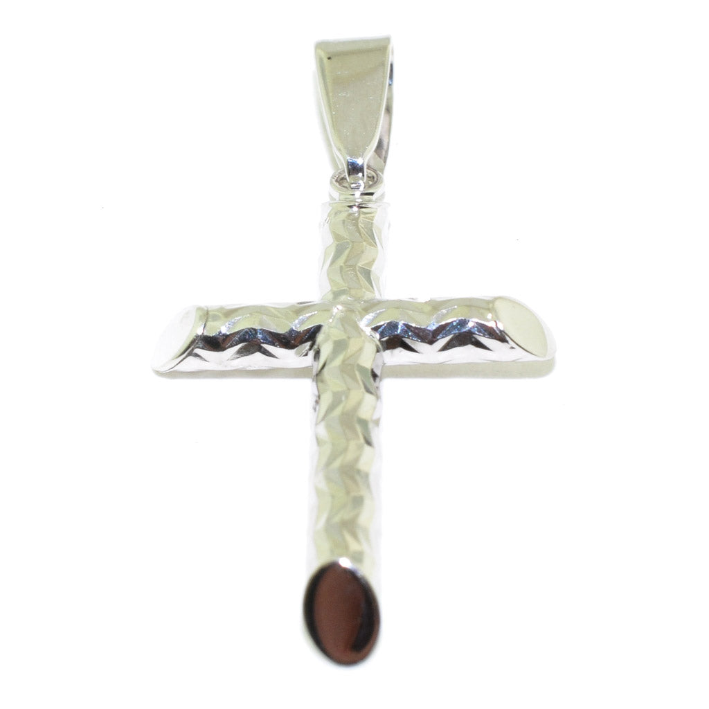 10KT White Gold 36x18MM Cross Pendant.