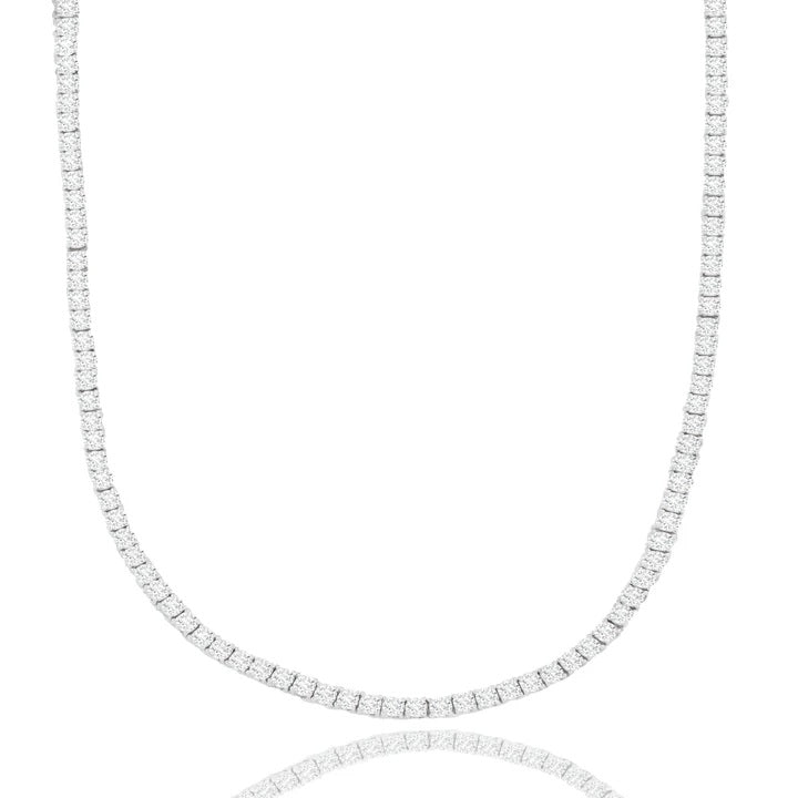 Sterling Silver 18" 2.3mm CZ Tennis Necklace.