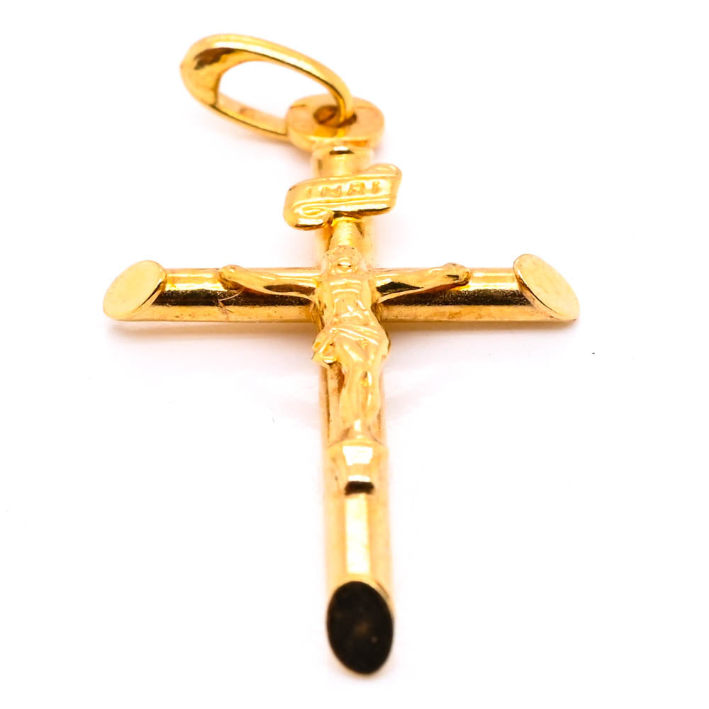 14KT Yellow Gold Crucifix Pendant.