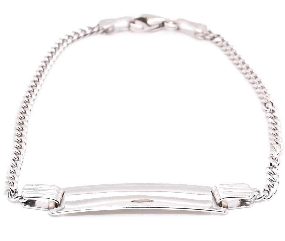 10KT White Gold 6.25" Childrens ID Bracelet.