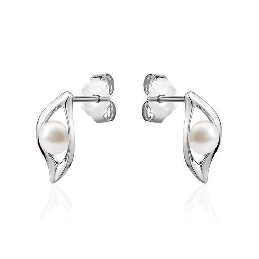 Larus Sterling Silver Freshwater Pearl Stud Earrings.
