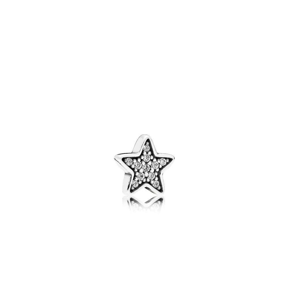 Star silver petite element with clear cubic zirconia