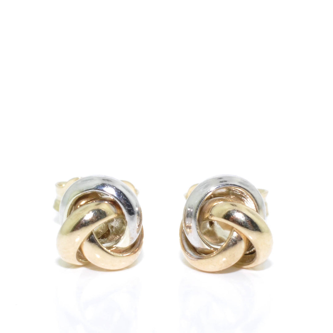 10KT Yellow and White Gold Earrings.