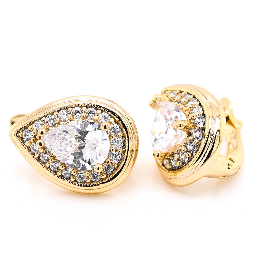 Sterling Silver 14mm C.Z Huggies Earrings.