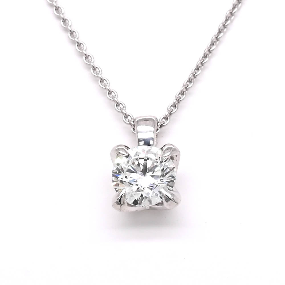 Sterling Silver 18" 0.50CT Round Brilliant LAB GROWN Diamond Solitaire Necklace.