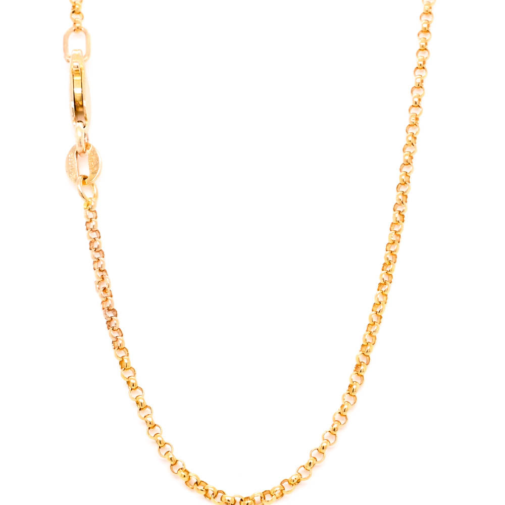 14KT Yellow Gold 18" 1.2mm Rolo Chain.