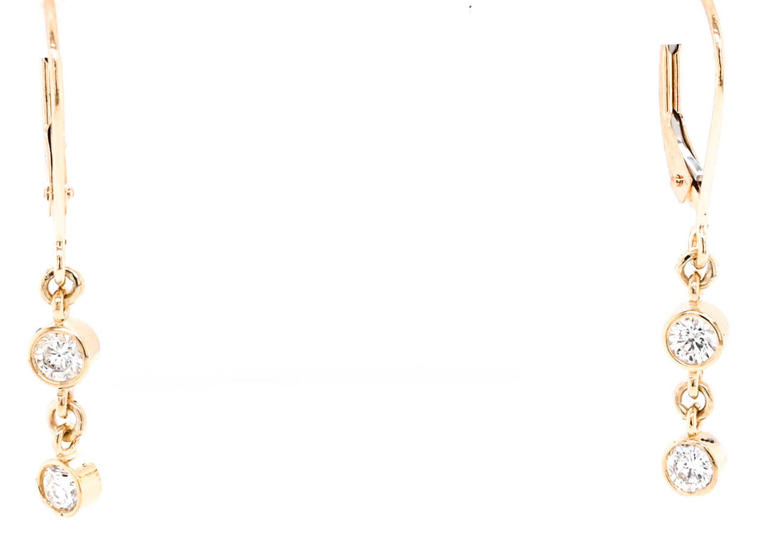 Graziella Originals 14KT Yellow Gold 0.20CTW Lever Back Style  Diamond Earrings