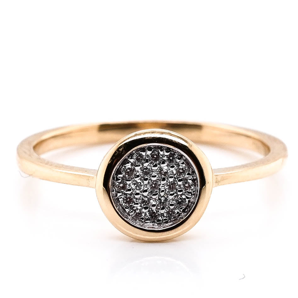 14KT Yellow Gold 0.07CTW Diamond Ring.