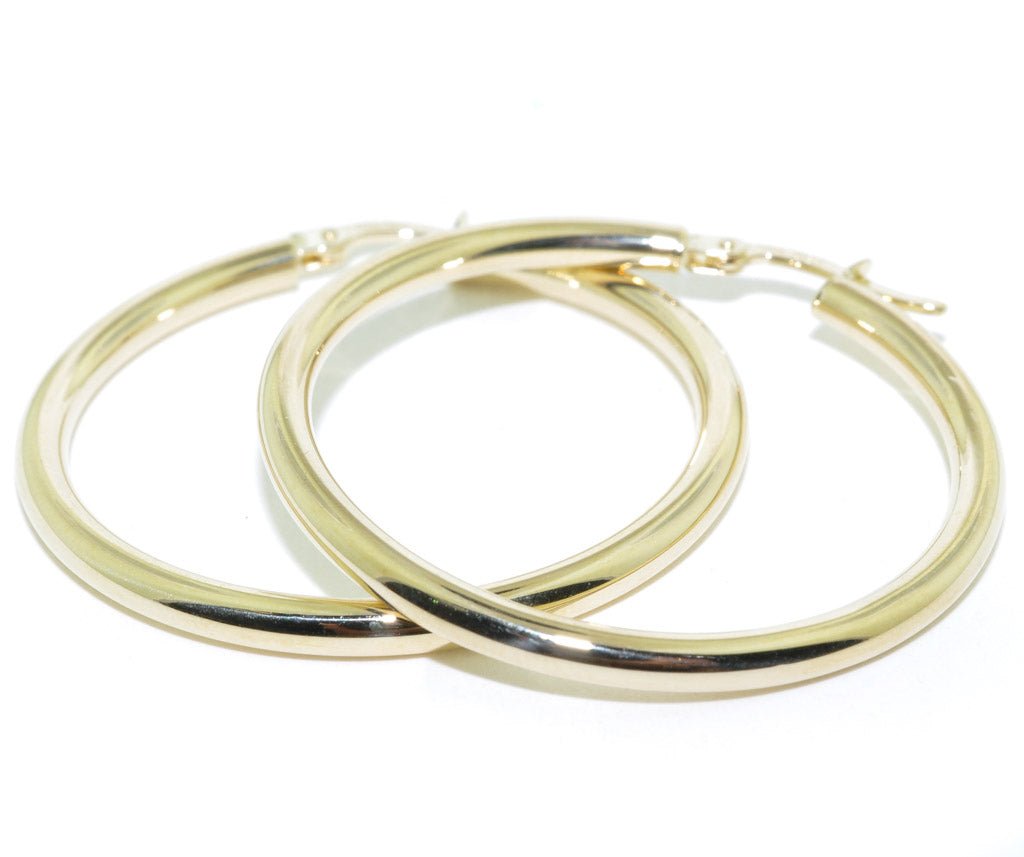 10KT Yellow Gold Large Hoop Earrings.