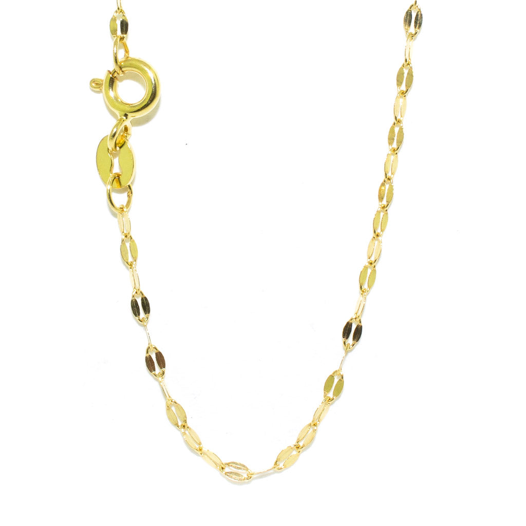 10KT Yellow Gold 18" 1MM Mirror Chain.
Approx Weight: 1.1g