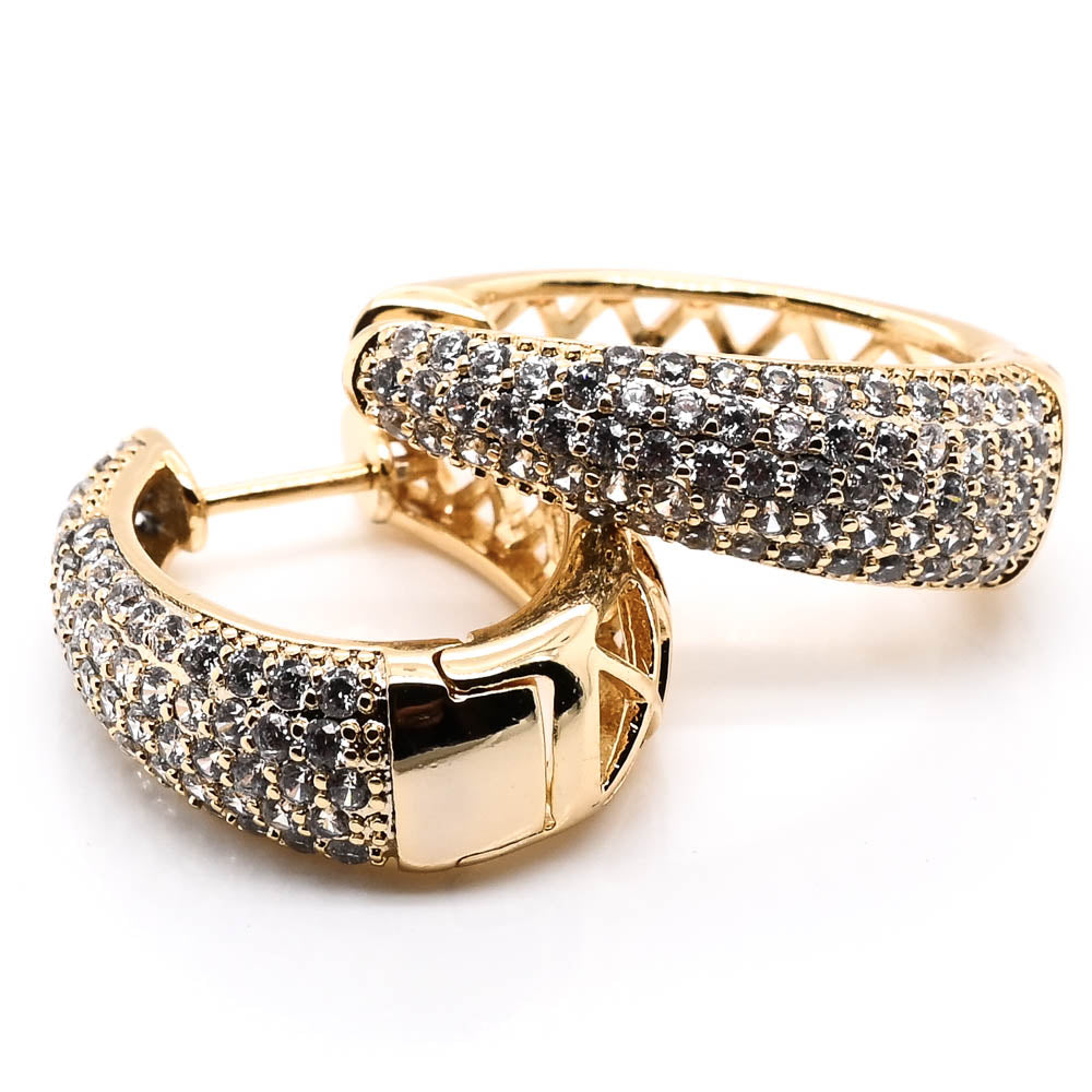 Sterling silver Gold Tone 17mm Huggie Earrings.