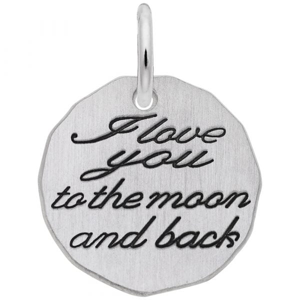 Rembrandt Sterling Silver 'I Love You to the Moon and Back" Charm.