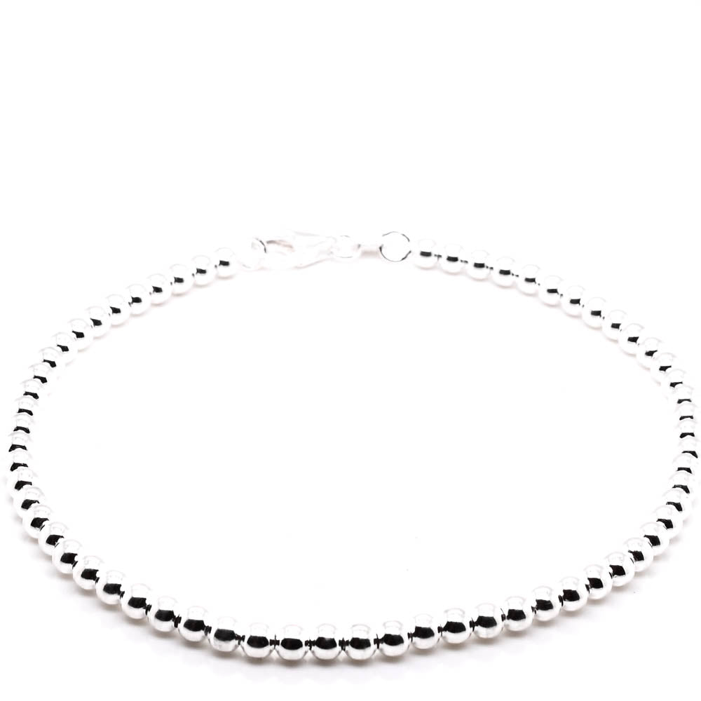 Sterling silver 7.5" 3mm Bead Bracelet.