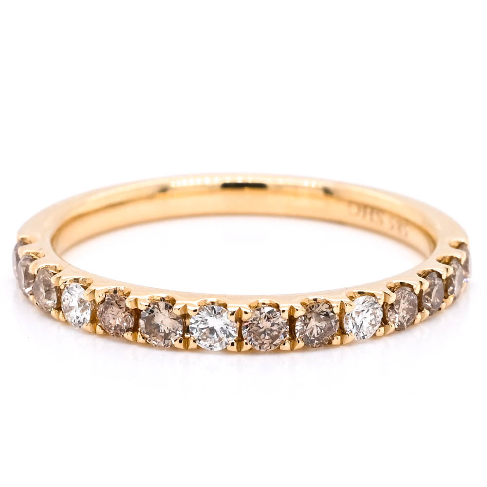 14KT Yellow Gold 0.45CTW White & Brown Diamond Ring.