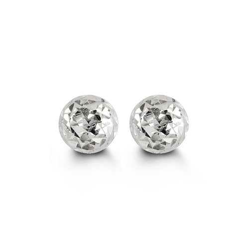 10KT White Gold 5MM Gold Ball Studs.