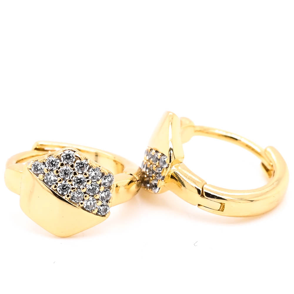 Sterling Silver 11mm C.Z Huggie Earrings.