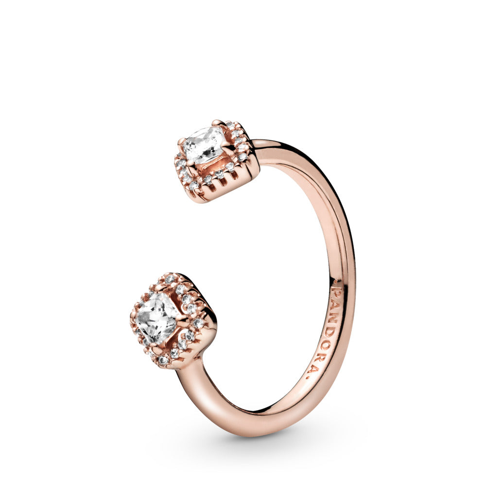Square Sparkle Open Ring