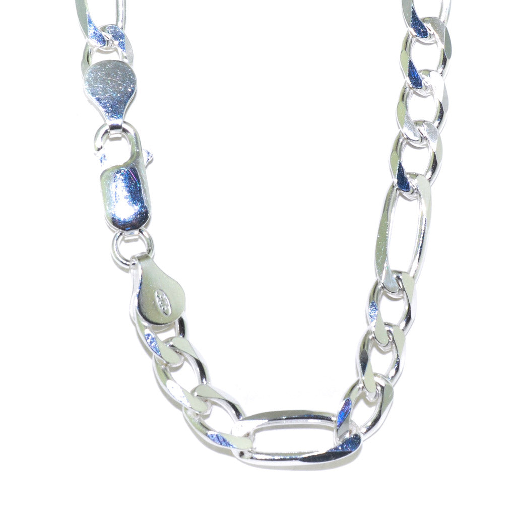 Sterling Silver 22" 9.5MM Figaro Chain.