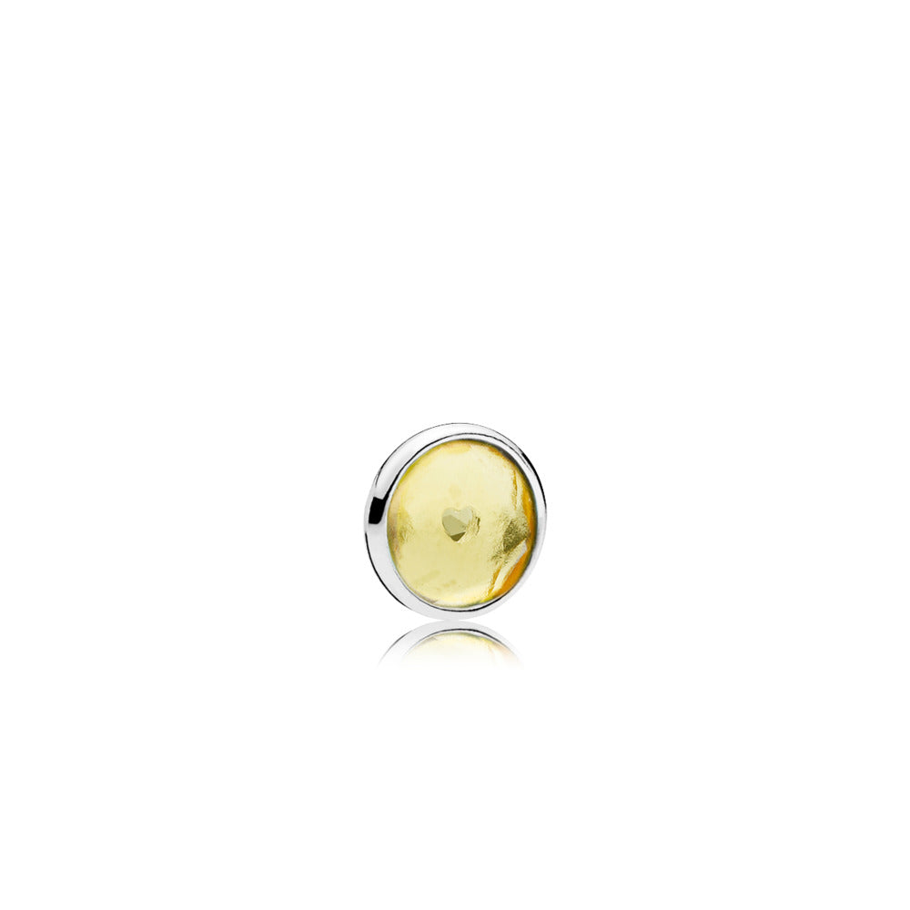 November silver element with citrine droplet