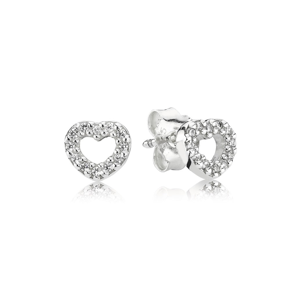 Open Heart Stud Earrings
