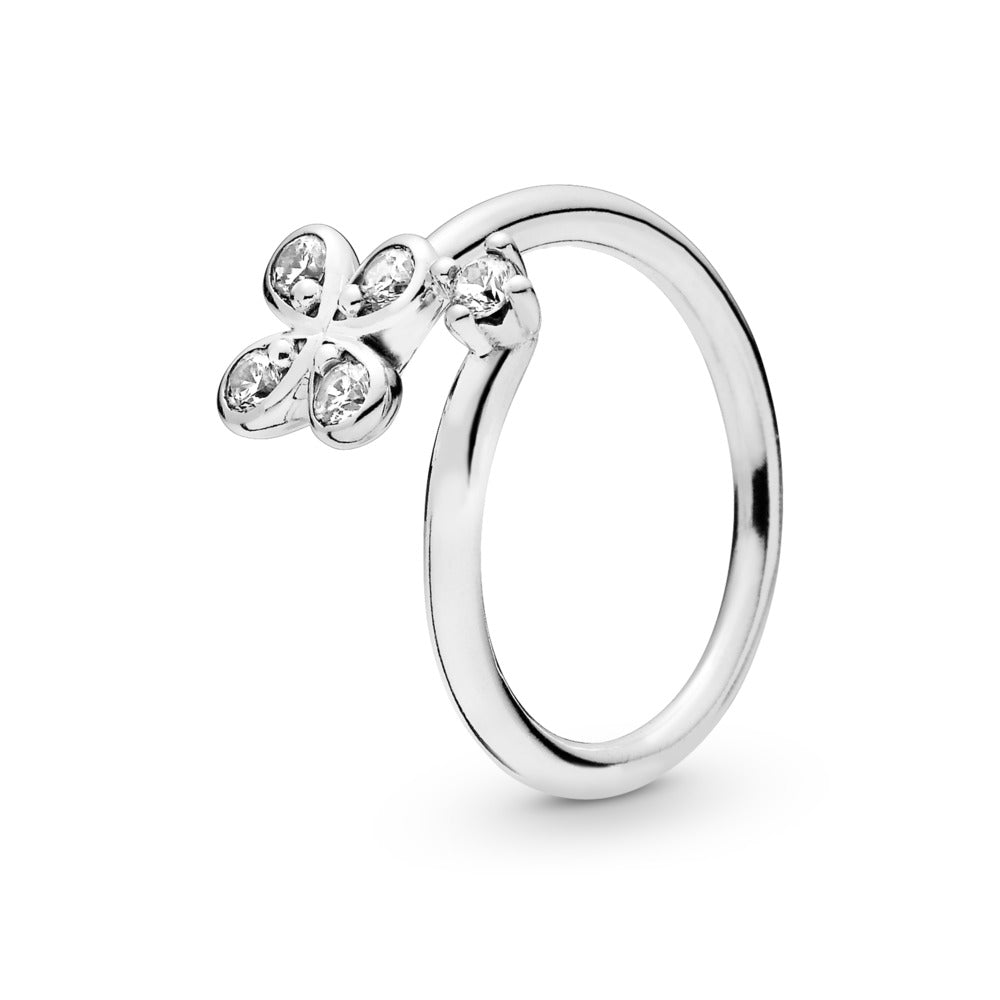 Four-Petal Flowers, Clear CZ