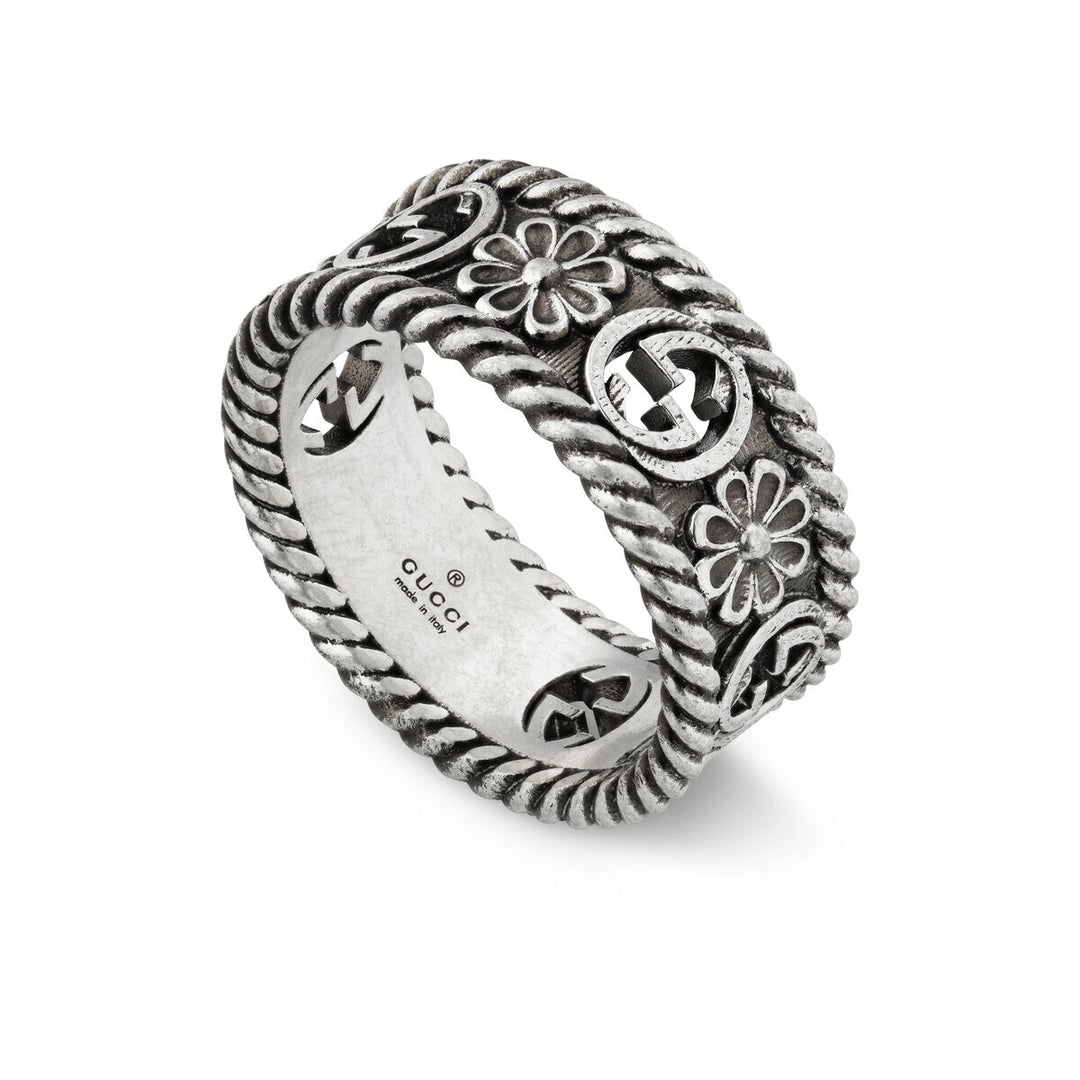 Gucci Sterling Silver Interlocking G Ring.