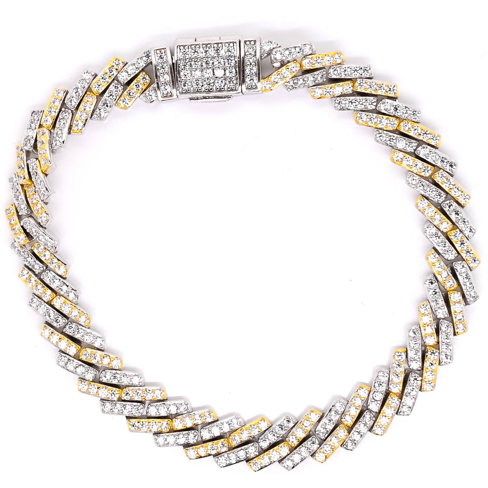 Sterling Silver 8" 6.5 C.Z Link Bracelet.