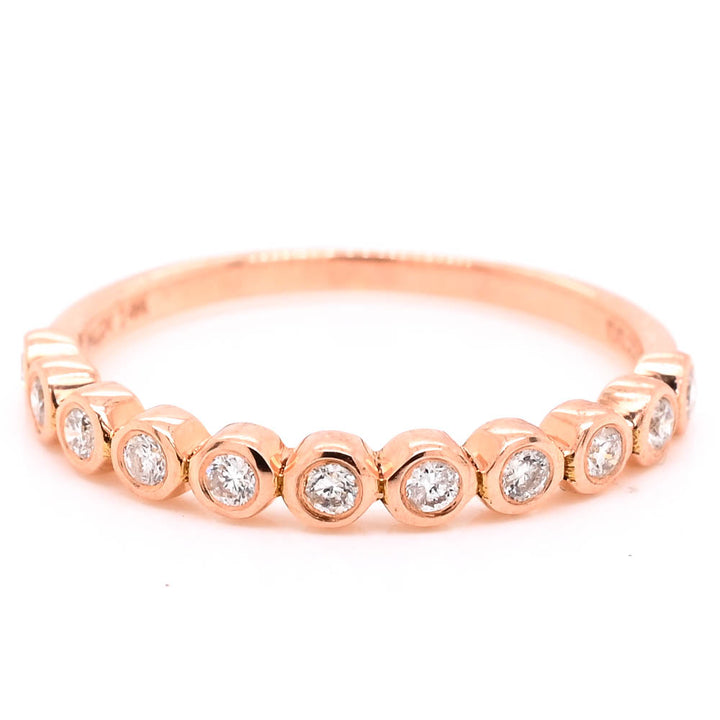 14KT Rose Gold 0.22CTW Diamond Wedding Band.