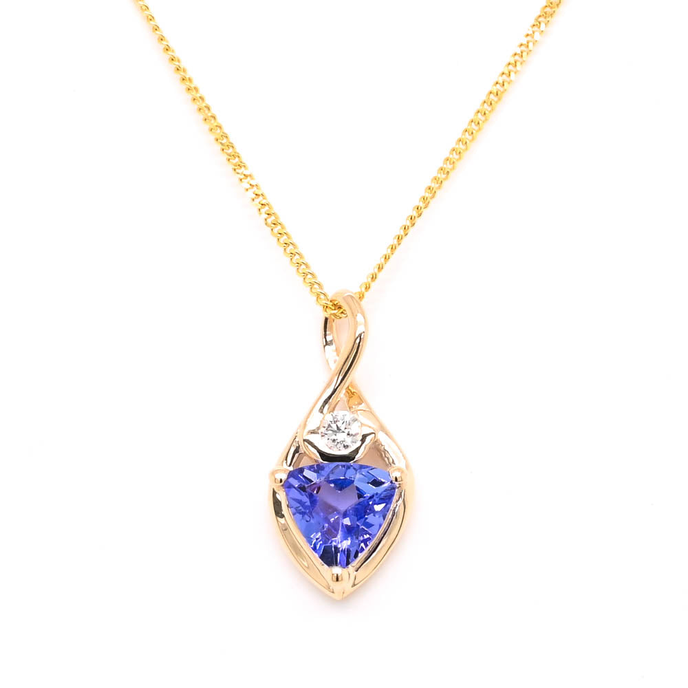 Fire & Ice 10KT Yellow Gold Tanzanite & Canadian Diamond Necklace.