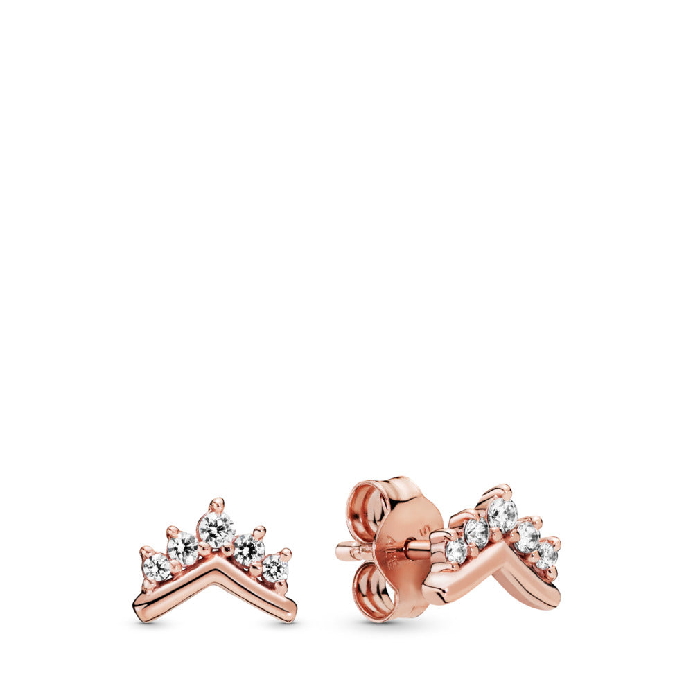 Tiara Wishbone Stud Earrings