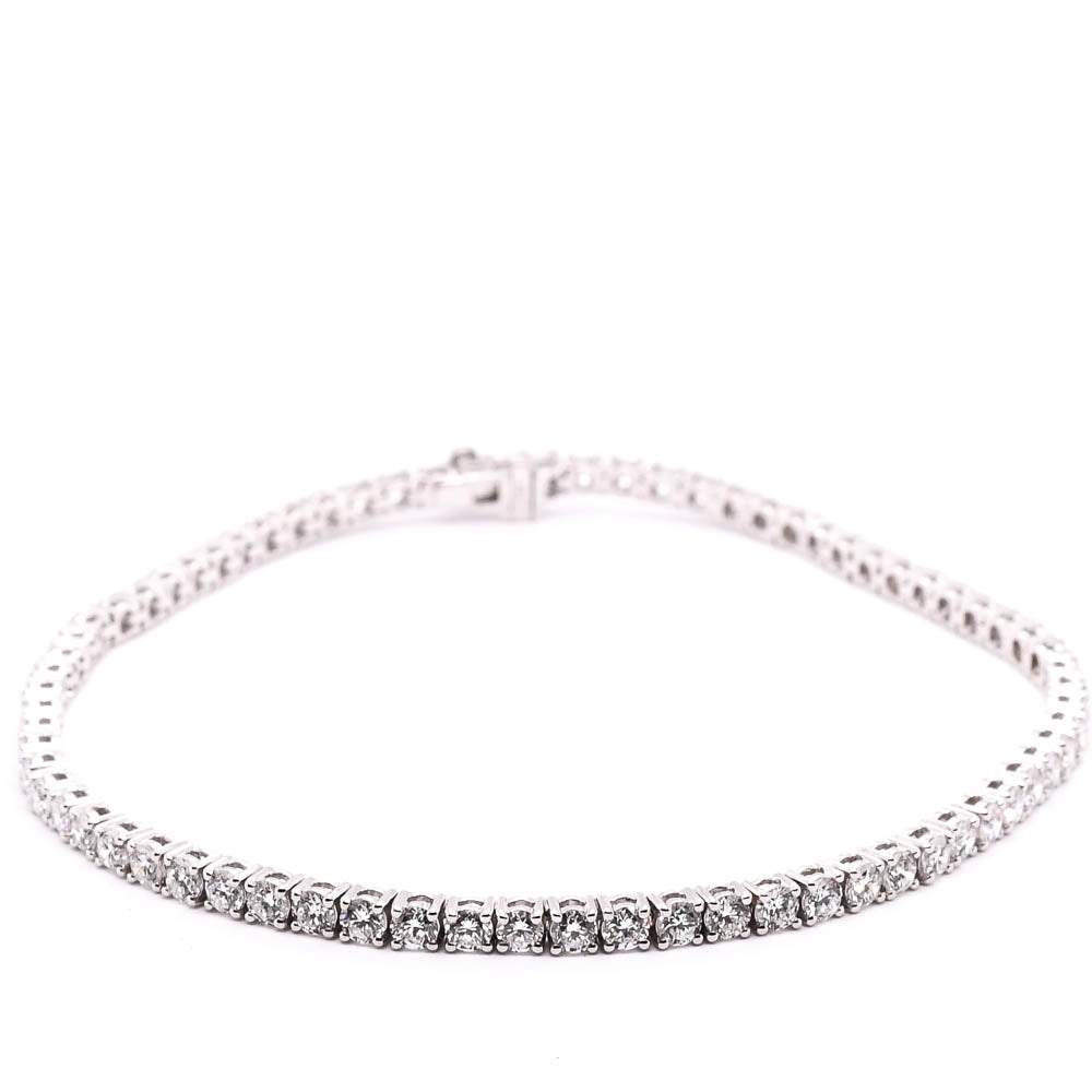 14KT White Gold 7.5" 3.00CTW SI G-H Colour LAB GROWN Diamond Tennis Bracelet.