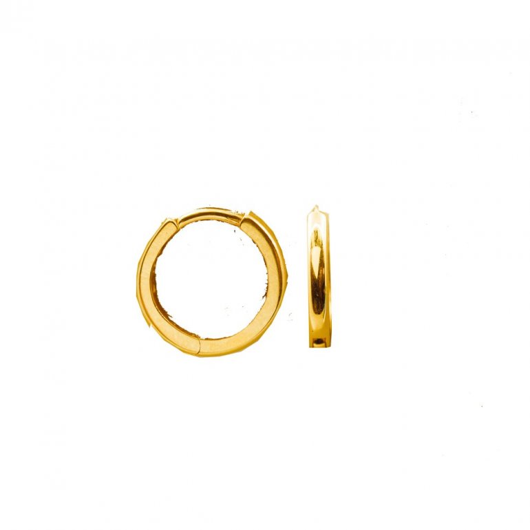 10KT Yellow Gold Polished 10mm Huggies Earrings.