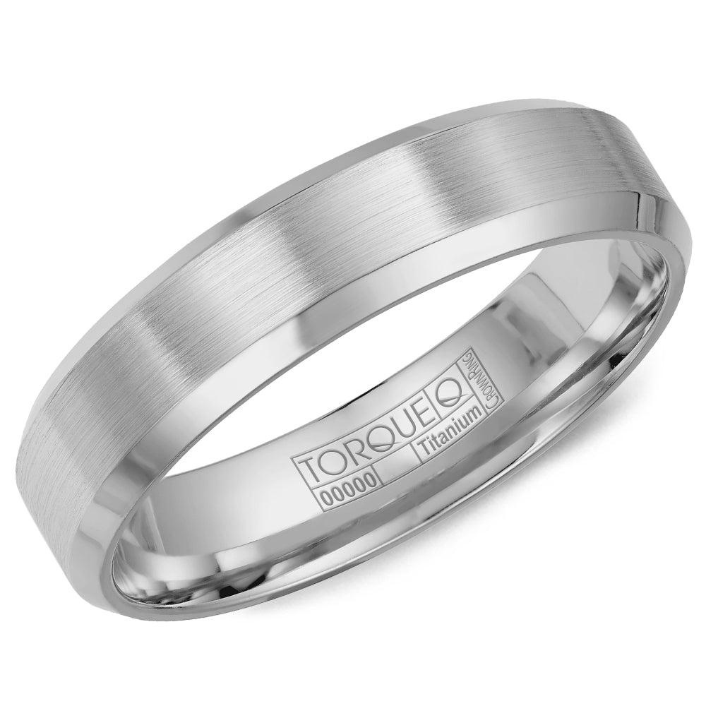 Torque Titatinum Grey Ring.
Band Width: 6mm
Size: 10