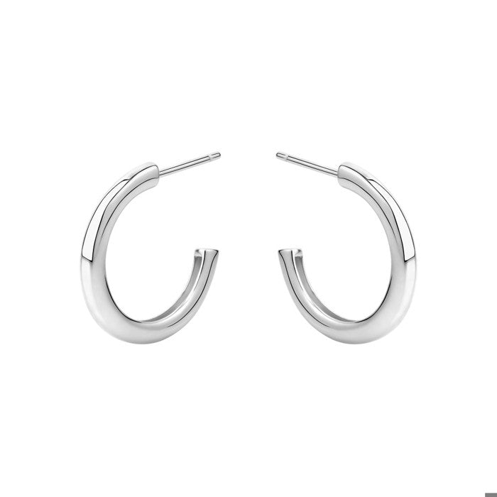 Sterling Silver 14mm Half Hoop Earrings.