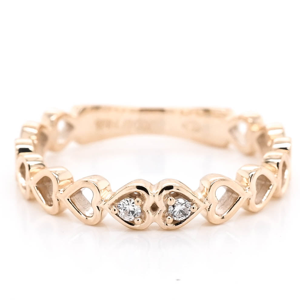 10KT Yellow Gold 0.03CTW Diamond Heart Ring.