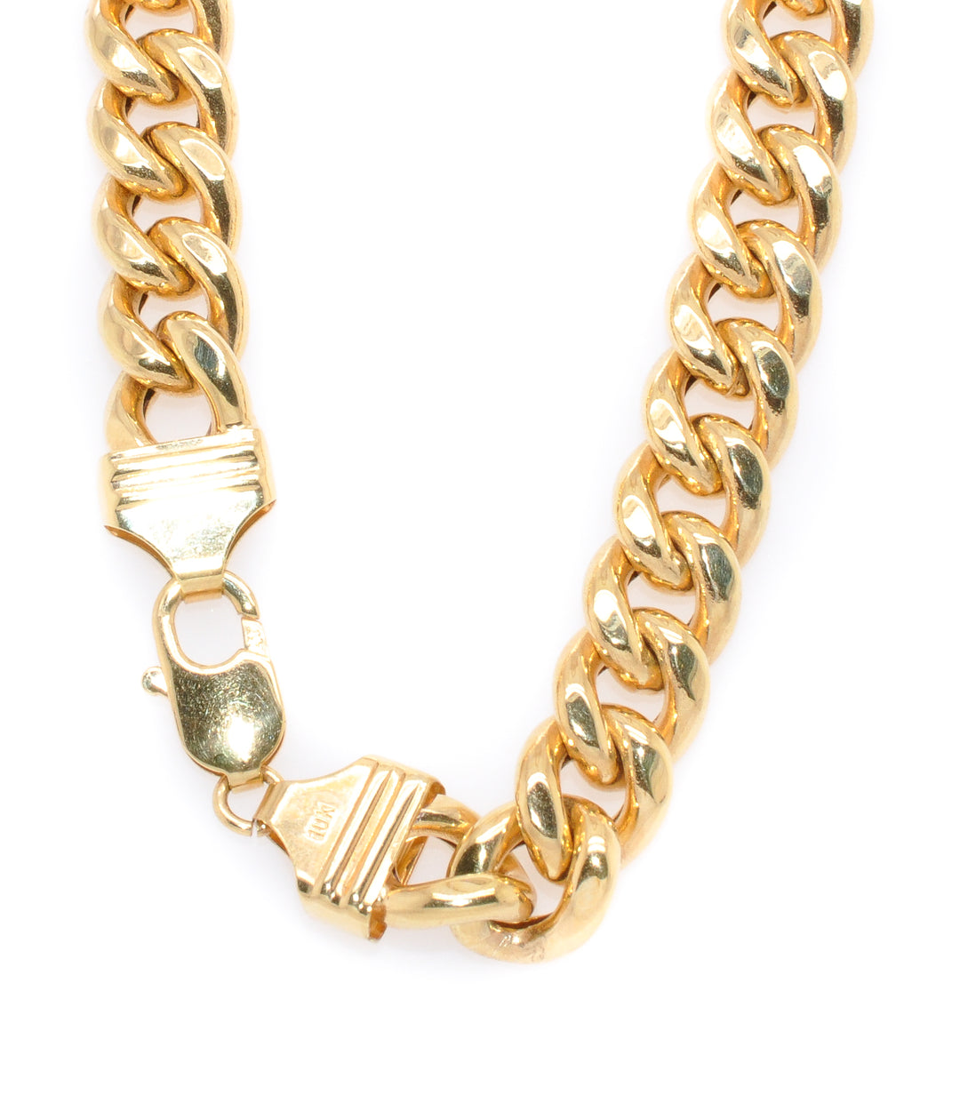 10KT Yellow Gold 24" 8.5mm Hollow Cuban Link Chain.