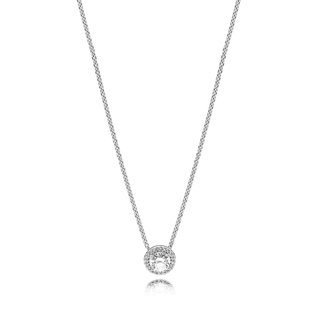 Round Sparkle Halo Necklace