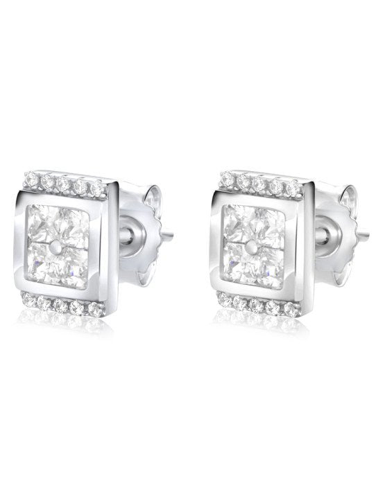 Larus Sterling Silver C.Z Stud Earrings.