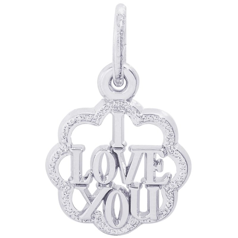 Rembrandt Sterling Silver Love You Circle Charm.