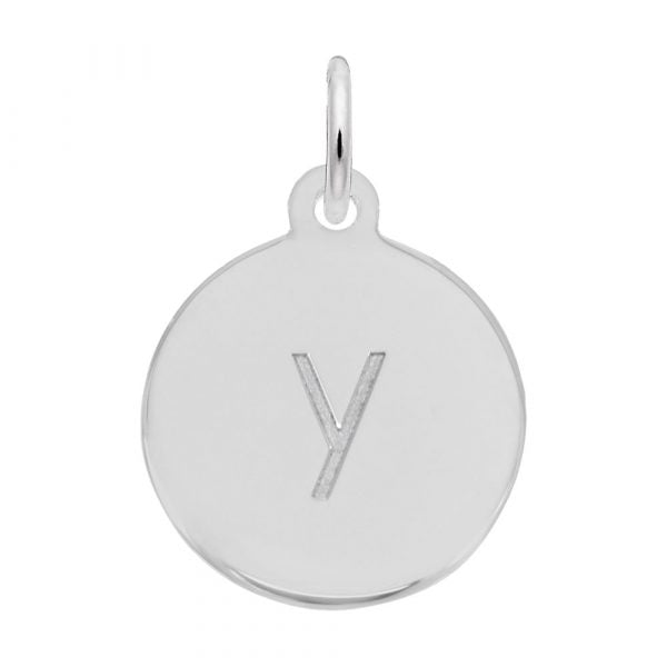 Rembrandt Sterling Silver Block Letter "y" Charm.